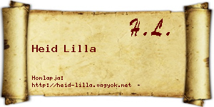 Heid Lilla névjegykártya